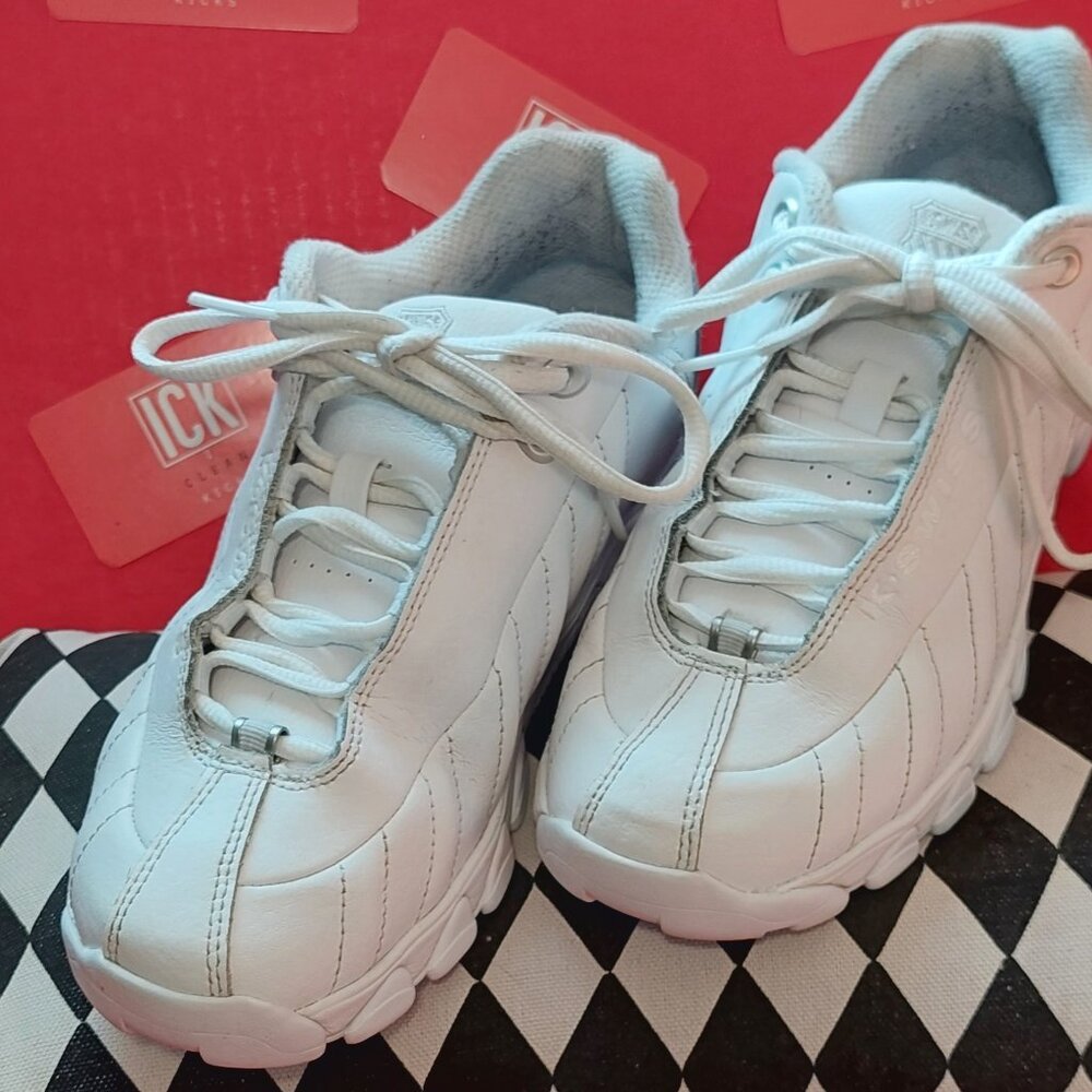 K*Swiss Memory Foam,St329 Sneaker: White/Silver | White | Size  7 USA